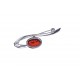 Amber - silver brooch "The Secrets of the Universe"