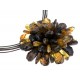Green, with soil impurities amber necklace-brooch "Flower"