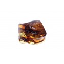 Clear yellow and brown amber nugget