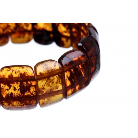Cognac-colour amber bracelet