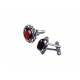 Cufflinks with cherry-colour amber