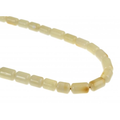 White amber beads