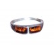 Silver ring with cognac-colour amber