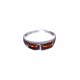 Silver ring with cognac-colour amber