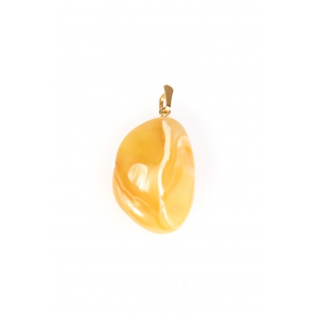 Amber pendant with a gold-colour loop