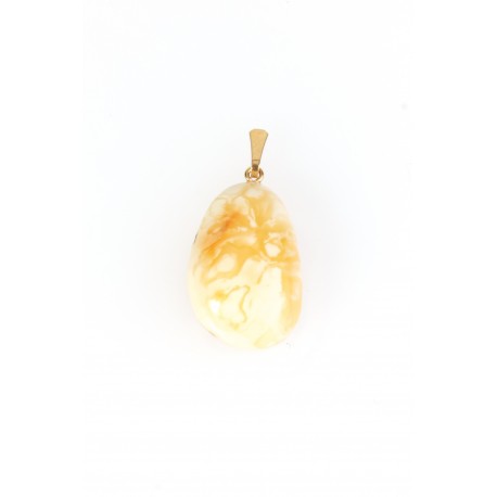 Amber pendant with a gold-colour loop