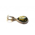 Silver - amber pendant "Green Dreams"