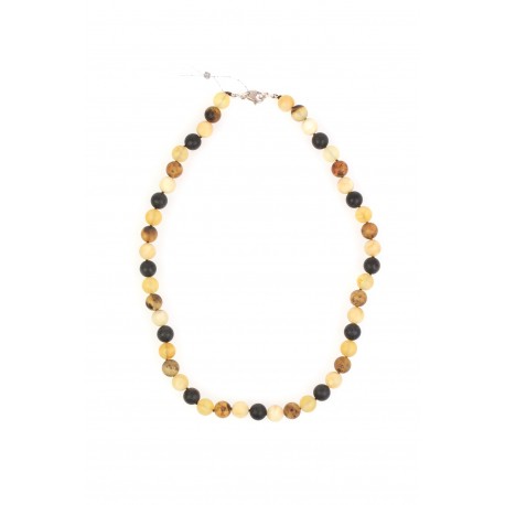 Multicoloured amber necklace