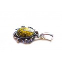 Silver - amber pendant "Moss Featherbeds"