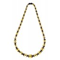 Diamond polished light yellow amber necklace "Saulėlydis"