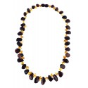 Black and yellow amber necklace