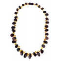 Cherry and yellow amber necklace