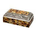 Jewelry box decorated with amber
