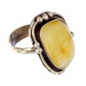 Brass ring with amber