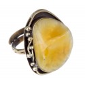 Brass ring with yellow amber
