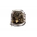 Silver - amber ring "Longing"