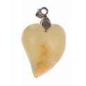 Heart-form pendant with amber