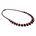 Amber necklace "Cherry houses"
