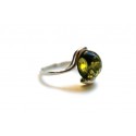 Silver - amber ring "Warmth of Palms"