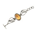 Brass bracelet with amber