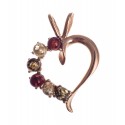 Heart pedant with amber and gold