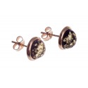 Amber - gold earrings "Greenery"