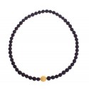 Round black amber neklace