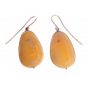 Gold earrings with yellow amber