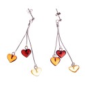 Silver earrings "Fluttering hearts"