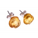 Silver earrings "Yellow roses"