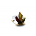 Silver - amber ring "Play of Colors"