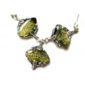 Silver necklace "Flowers"