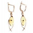Golden earrings with inclusions