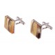 Square-form amber cufflinks "The Authority"