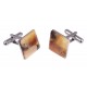Square-form amber cufflinks "The Authority"