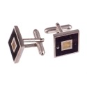 Silver cufflinks with amber