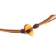 Leather strap with amber clasp