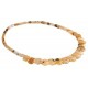 Necklace of the matted royal white amber combined with yellowish-shaded transparent and matted amber pieces