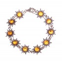 Silver- amber  bracelet "Sun"