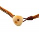 Leather strap with amber clasp