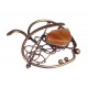 Brass brooch with amber "An Apple"