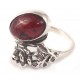 Silver ring with cherry amber