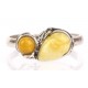 Silver ring with amber "Summer Glow"