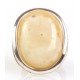 Silver ring with white, Baltic Sea amber "Snow-Maiden" 