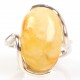 Silver ring with yellowish-white amber "Sandy Coast"