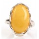 Silver ring with matter amber "The Valley of Honey"