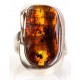 Silver ring with cognac-colour amber "Sea Coast"