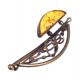 Brass brooch with amber "Charming Classics"