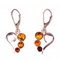 Amber - silver earrings with inclusions