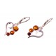 Amber - silver earrings with inclusions